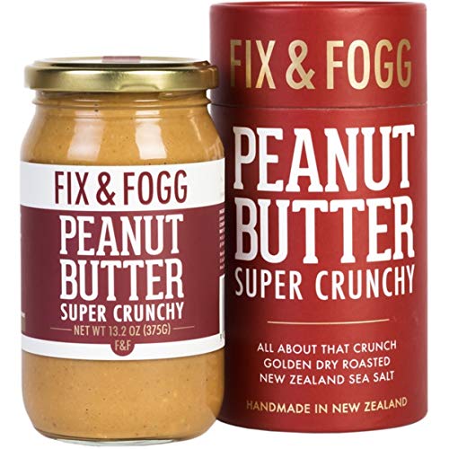 Product Cover Gourmet Chunky Peanut Butter. Handmade in New Zealand. All Natural and Non-GMO from Fix & Fogg. Extra Crunchy. Vegan, Keto Friendly. Superior Tasting Peanut Butter in Beautiful Gift Packaging (13.2oz)