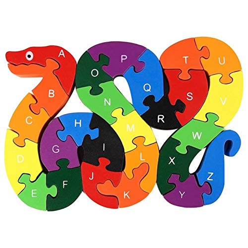 Product Cover lovestown  Alphabet Jigsaw Puzzle Building Blocks Animal Wooden Puzzle , Wooden Snake Letters Numbers Block Toys for Children's Toys - Snake