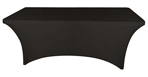 Product Cover Banquet Tables Pro Black 6 ft. Rectangular Stretch Spandex Tablecloth