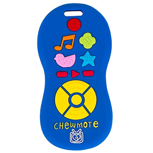 Product Cover Silli Chews Chewmote Remote Control Baby Teether Blue Infant Safe Silicone Teething Toy