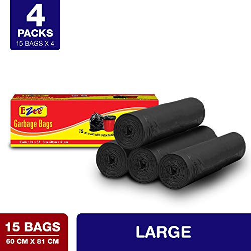 Product Cover Ezee Garbage Bag - 24 inches X 32 inches (Pack of 4, 60 Pieces, Medium)