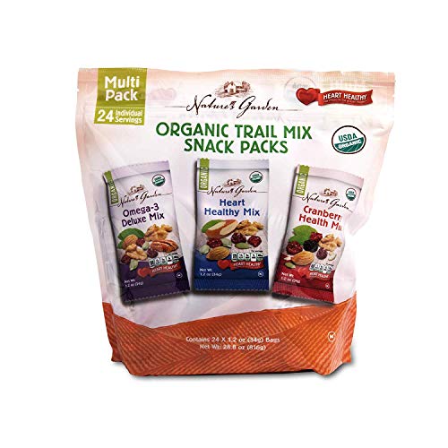 Product Cover Nature's Garden Organic Trail Mix Snack Packs, Multi Pack 1.2 oz - Pack of 24 (Total 28.8 oz)