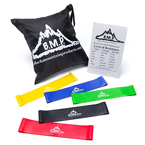 Product Cover Black Mountain Products Loop Resistance Exercise Bands with Carrying Case (Set of 5)