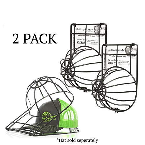 Product Cover BallcapBuddy Cap Washer Hat Washer The Original Patented Baseball Cap Cleaner Frame/Cage endorsed by Shark Tank Made in USA- 2Pack Black