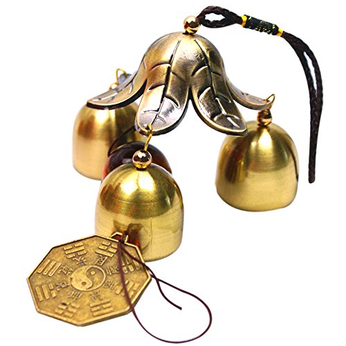 Product Cover Patgoal Antique Copper 3 Bells Lucky Wind Chimes Outdoor Home Decoration