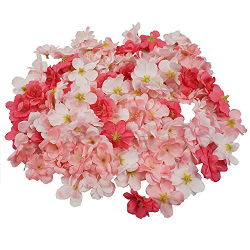 Product Cover Colorfulife Cherry Blossom Flower Heads, 100pcs Artificial Silk Sakura Flower Head Petals Bridal Wedding Party Supply Table Floor DIY Decoration Centerpieces Home Decorative (Peach Pink)