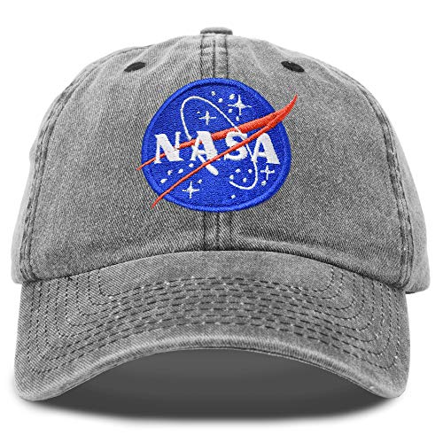 Product Cover DALIX NASA Hat Baseball Cap Washed Cotton Embroidered Logo Pigment Dyed