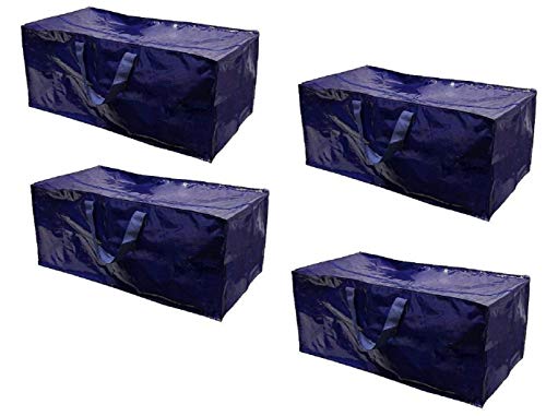 Product Cover EarthWise Extra Large Heavy Duty Reusable Storage Bags Moving Bag w/Zipper Closure (Set of 4) Extra Backpack Carrying Handles - Compatible with IKEA Frakta Hand Carts Storage Boxes Bins Cubes