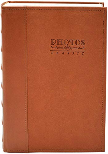 Product Cover Golden State Art, Photo Album Faux Leather Vintage 300 Pockets Large Capacity Holds 4x6 Picture Book Used for Family Wedding Anniversary Vacation Christmas Baby Dog (Brown)