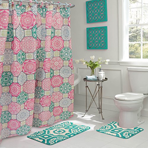 Product Cover Bath Fusion Addison 15-Piece Bathroom Shower Set, Pink/Blue
