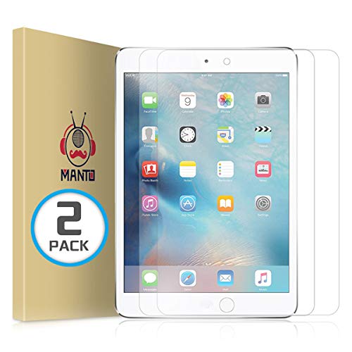 Product Cover (2 Pack) MANTO Screen Protector for iPad Mini 5 (2019) and iPad Mini 4 Tempered Glass Film 9H Hardness Anti-Scratch 7.9 Inch