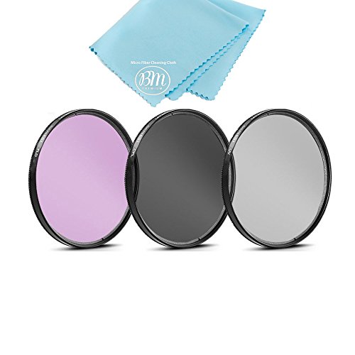 Product Cover 58mm Multi-Coated 3 Piece Filter Kit (UV-CPL-FLD) for Canon Rebel T5, T6, T6i, T7i, EOS 80D, EOS 77D Cameras with Canon EF-S 18-55mm f/3.5-5.6 is II, is STM Lens