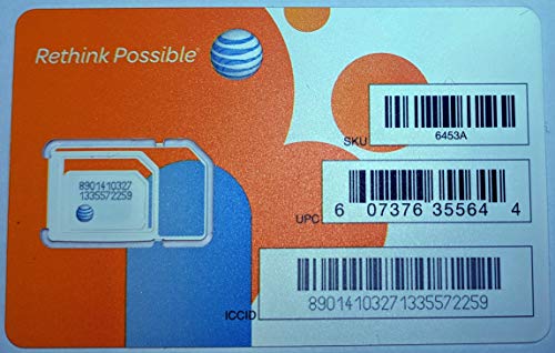Product Cover AT&T SIM Card, Compatible with Prepaid (GoPhone) and Postpaid AT&T Cellular Service (Universal, Triple Cut 3-in-1)