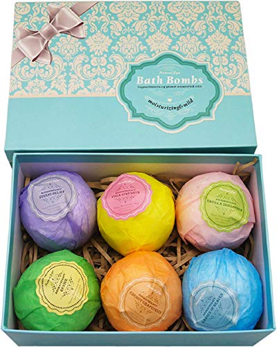 Product Cover Bath Bombs Ultra Lush Gift Set By NATURAL SPA - 6 XXL All Natural Fizzies With Dead Sea Salt Cocoa And Shea Essential Oils - Best Gift Idea For Birthday, Mom, Girl, Him, Kids - Add To Bath Basket