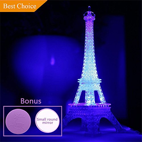 Product Cover Eiffel Tower Nightlight Desk Bedroom Decoration LED Lamp Colorful Paris Fashion Style Acrylic 10 Inch Cake Topper Decoration Gift