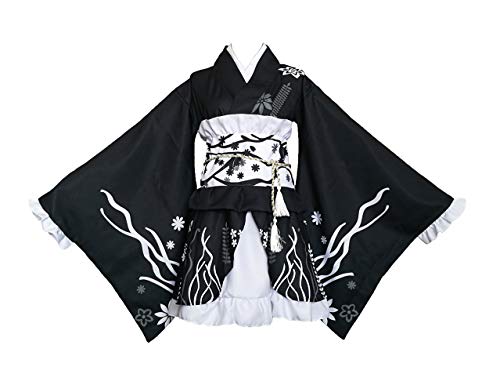 Product Cover AvaCostume Womens Printing Kimono Dress Short Style Party Dress, Black S