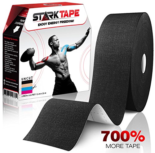 Product Cover Starktape Bulk Kinesiology Tape - Designed to Help Boost Athletic Performance, Prevent Joint, Muscle Pain and Ease Inflammation. Easy to Apply, 97% Cotton /3% Spandex - Uncut 2