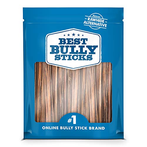 Product Cover Best Bully Sticks 6-inch Gullet Thin Stick Dog Treats (25 Pack) - All-Natural Beef Dog Treats - Hollow, Quick Chew Snack for All Dogs - Great for Teething Puppies, Senior Dogs, Light Chewers