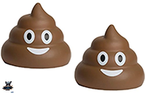 Product Cover 2 Poop Emojis Stress Balls - Nothing a little poo can't make better - One stress ball for each hand - Packaged in an organza bag (Colors of Bag Vary)