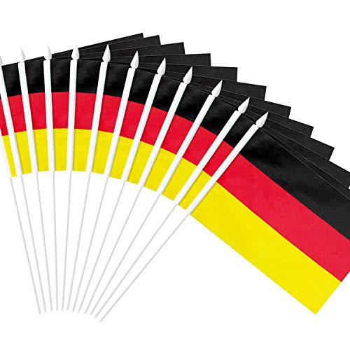 Product Cover Anley Germany Stick Flag, German 5x8 inch Handheld Mini Flag with 12