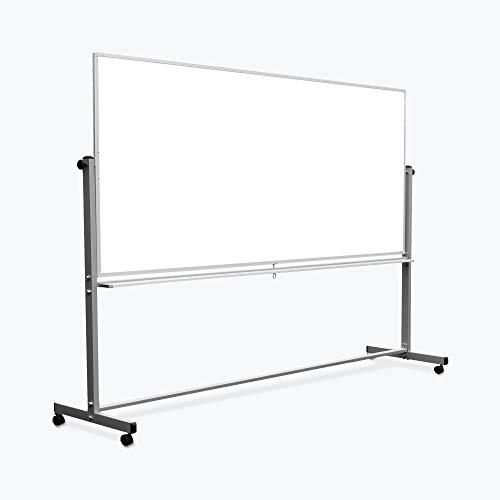 Product Cover Luxor Mobile Dry Erase Double-Sided Magnetic Whiteboard with Aluminum Frame and Stand - 96
