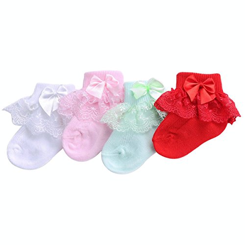 Product Cover baby booties for girls 6-12 months baby socks 3-6 months stocking stuffers for kids infant socks 0-3 months baby ruffle socks newborn socks newborn girl shoes toddler slipper socks princess dress up