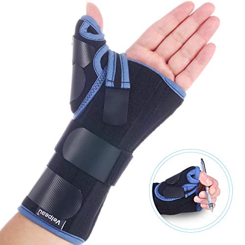 Product Cover Velpeau Wrist Brace with Thumb Spica Splint for De Quervain's Tenosynovitis, Carpal Tunnel Pain, Stabilizer for Tendonitis, Arthritis, Sprains & Fracture Forearm Support Cast (Regular, Left Hand -M)