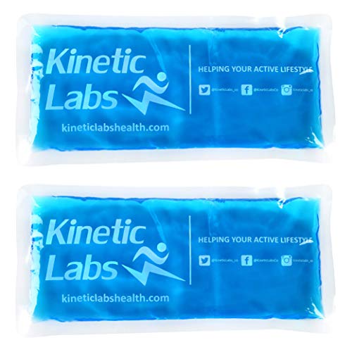 Product Cover Gel Ice Packs for Injuries by Kinetic Labs (2 Pack) - Reusable Hot & Cold Pack for Pain Relief - Best Gel Ice Pack for Knee Shoulder Head Neck Back Ankle Wrist Elbow Arm Feet Headaches Fever Surgery