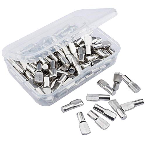 Product Cover SOTOGO 120 Count Shelf Pins 5mm Spoon Shape Cabinet Furniture Shelf Support Pegs Nickel Plated