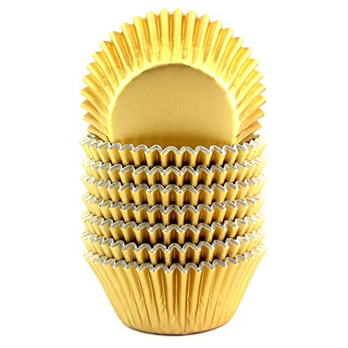 Product Cover Xlloest Foil Paper Baking Cups, Cupcake Liners Standard Gold - Pack of 200