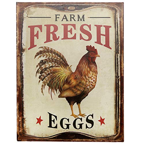Product Cover Barnyard Designs Farm Fresh Organic Eggs Retro Vintage Tin Bar Sign Country Home Decor 10