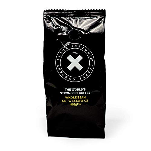 Product Cover Black Insomnia Bean Coffee - The World's Strongest Coffee - High Caffeine, Smooth Roast, Delicious Flavor - 1lb Bag