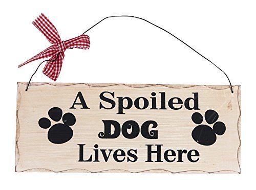 Product Cover A Spoiled Dog Lives Here Wood Plaque Vintage Wood Sign Gift for dog lover 10