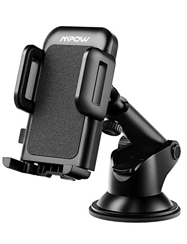 Product Cover Mpow Car Phone Mount, Dashboard Car Phone Holder, Washable Strong Sticky Gel Pad with One-Touch Design Compatible iPhone 11 pro,11 pro max,X,XS,XR,8,7,6 Plus,Galaxy S7,8,9,10,Google Nexus, Black