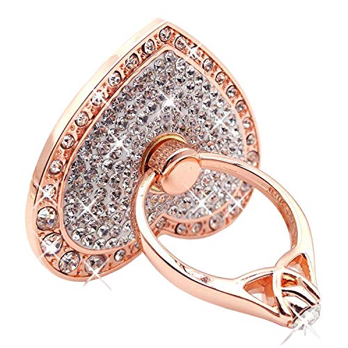 Product Cover Cell Phone Ring Holder,360° Rotation Diamond Metal Finger Ring Grip for iPhone iPod iPad Samsung Galaxy and Other Smartphones (Rosegold)