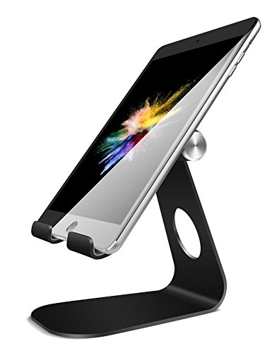 Product Cover Tablet Stand Adjustable, Lamicall Tablet Stand : Desktop Stand Holder Dock Compatible with Tablet Such as iPad 2018 Pro 9.7, 10.5, Air Mini 4 3 2, Kindle, Nexus, Accessories, E-Reader (4-13'')- Black