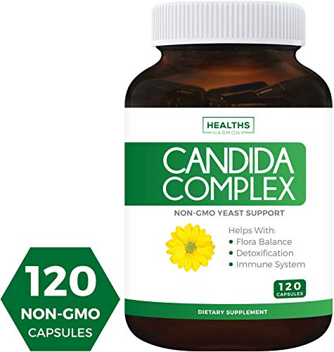 Product Cover Candida Complex (Non-GMO) 120 Capsules - Extra Strength - Powerful Yeast & Intestinal Flora Support with Caprylic Acid, Oregano Oil and Probiotics - Cleanse Support Supplement
