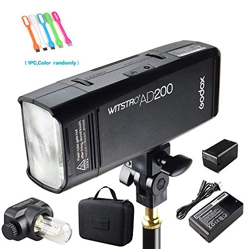 Product Cover Godox AD200 200Ws 2.4G TTL Speedlite Flash Strobe 1/8000 HSS Monolight with 2900mAh Lithium Battery and Bare Bulb Flash Head to Provide 500 Full Power Flashes Recycle in 0.01-2.1 Second