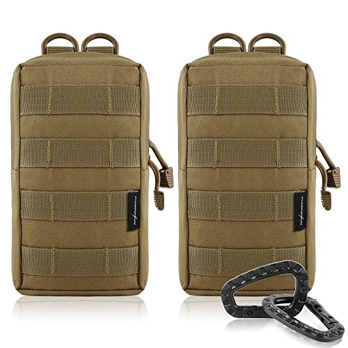 Product Cover FUNANASUN 2 Pack Molle Pouches Tactical Compact Water Resistant EDC Pouch (Tan)