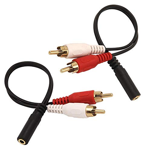 Product Cover VCE 2-Pack Gold Plated 3.5mm Female to 2 RCA Male Stereo Audio Y Cable Adapter