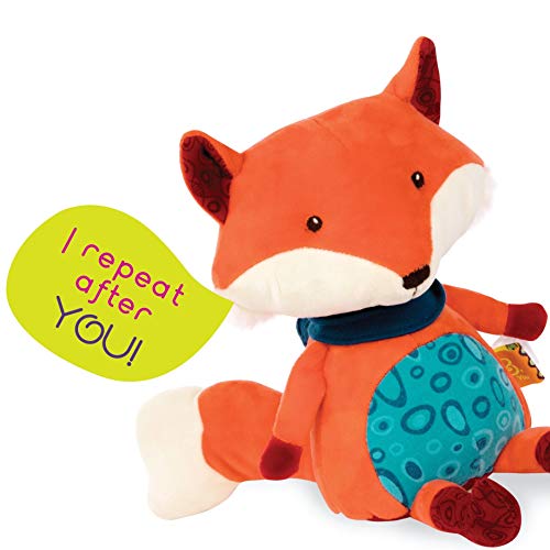 Product Cover B. toys - Happy Yappies - Pipsqueak the Fox - Talking Teddy Toy Repeats What You Say - Stuffed Fox Plush Toy - Sensory Toys for babies 10 months +