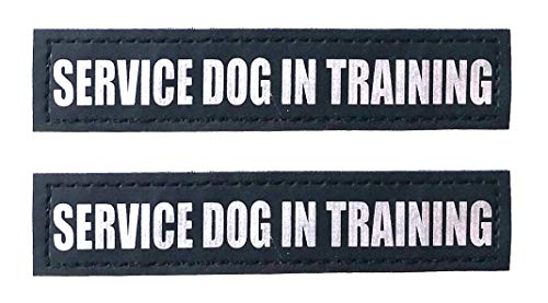 Product Cover Albcorp Reflective Service Dog In Training Patches with Hook Backing for Service Animal Vests /Harnesses Small (4.6 X 1) Inch