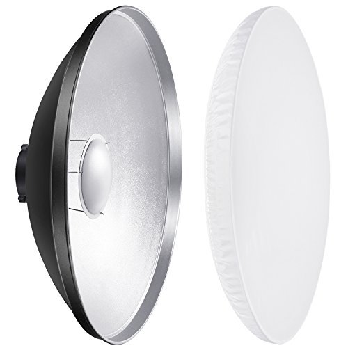 Product Cover Neewer 16 inches/41 Centimeters Aluminum Standard Reflector Beauty Dish with White Diffuser Sock for Bowens Mount Studio Strobe Flash Light Like Neewer Vision 4 VC-400HS VC-300HH VC-300HHLR VE-300