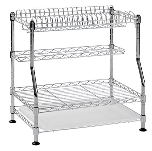 Product Cover Muscle Rack WDR181217 3-Tier Wire Dish Rack, Chrome, 17
