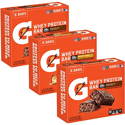 Product Cover Gatorade Whey Protein Bars, Variety Pack, 2.8 oz bars (Pack of 18)