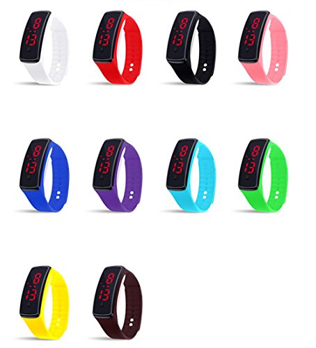 Product Cover CdyBox Unisex Silicone LED Digital Creative Touch Screen Sport Watch Bracelet 10 Pack