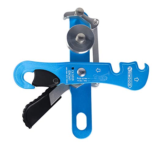 Product Cover NewDoar Climbing Stop Descender Rappelling Belay for Ropes 9-12mm Rope Rescue Equipment Hand Controls Designed for The Novices Blue