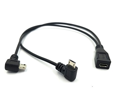 Product Cover Duttek Micro USB 1 to 2 Y Splitter Cable, 25CM/10inch Micro USB Female to Double 2 Micro USB Male Right Angle 90 Degree Converter High Speed Charging Cable Cord