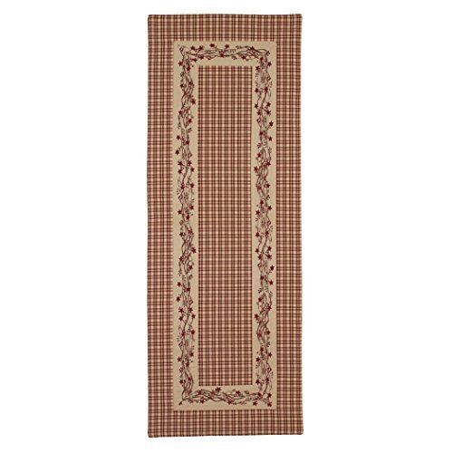 Product Cover Red Farmhouse Berry Border 13 x 36 Cotton Embroidered Applique Table Runner