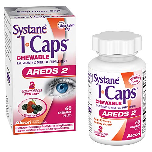 Product Cover Systane ICaps  Eye Vitamin & Mineral Supplement, AREDS 2 Formula, 60 Chewable Tablets